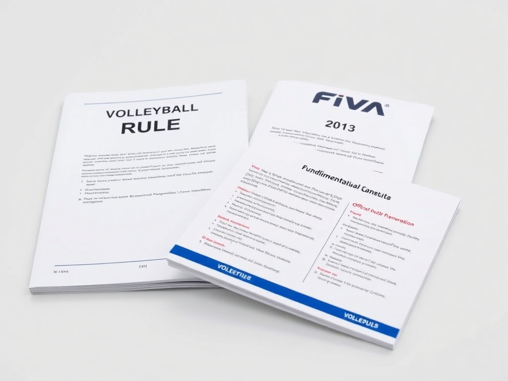 배구 리베로 규칙서와 FIVB 공식 문서가 펼쳐진 모습